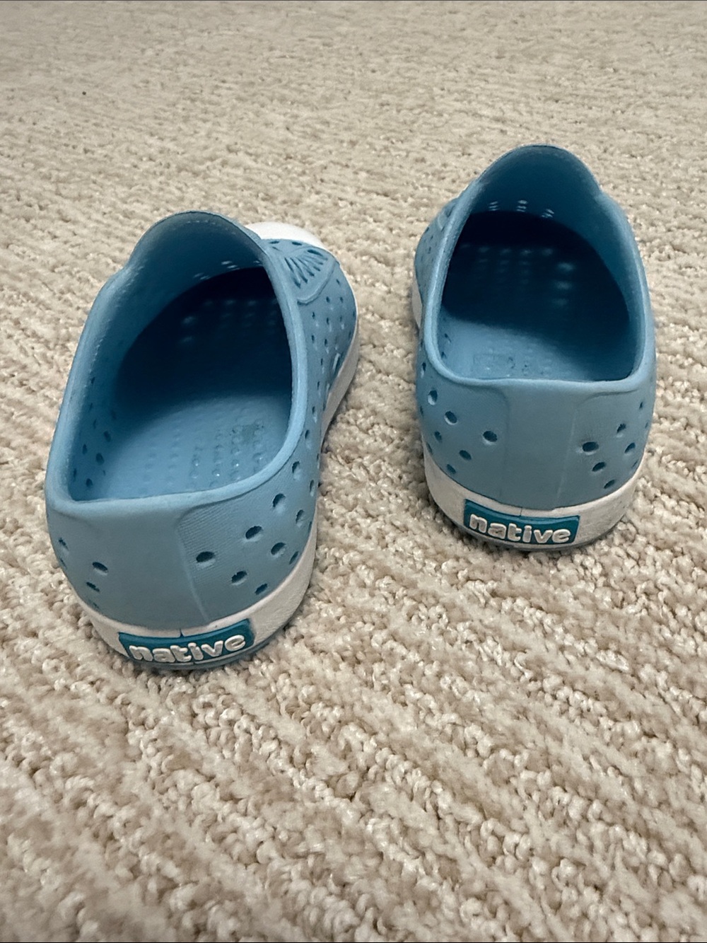 Native Kids Slip-On Water Shoes in Light Blue with White Toe - Picture 5 of 8